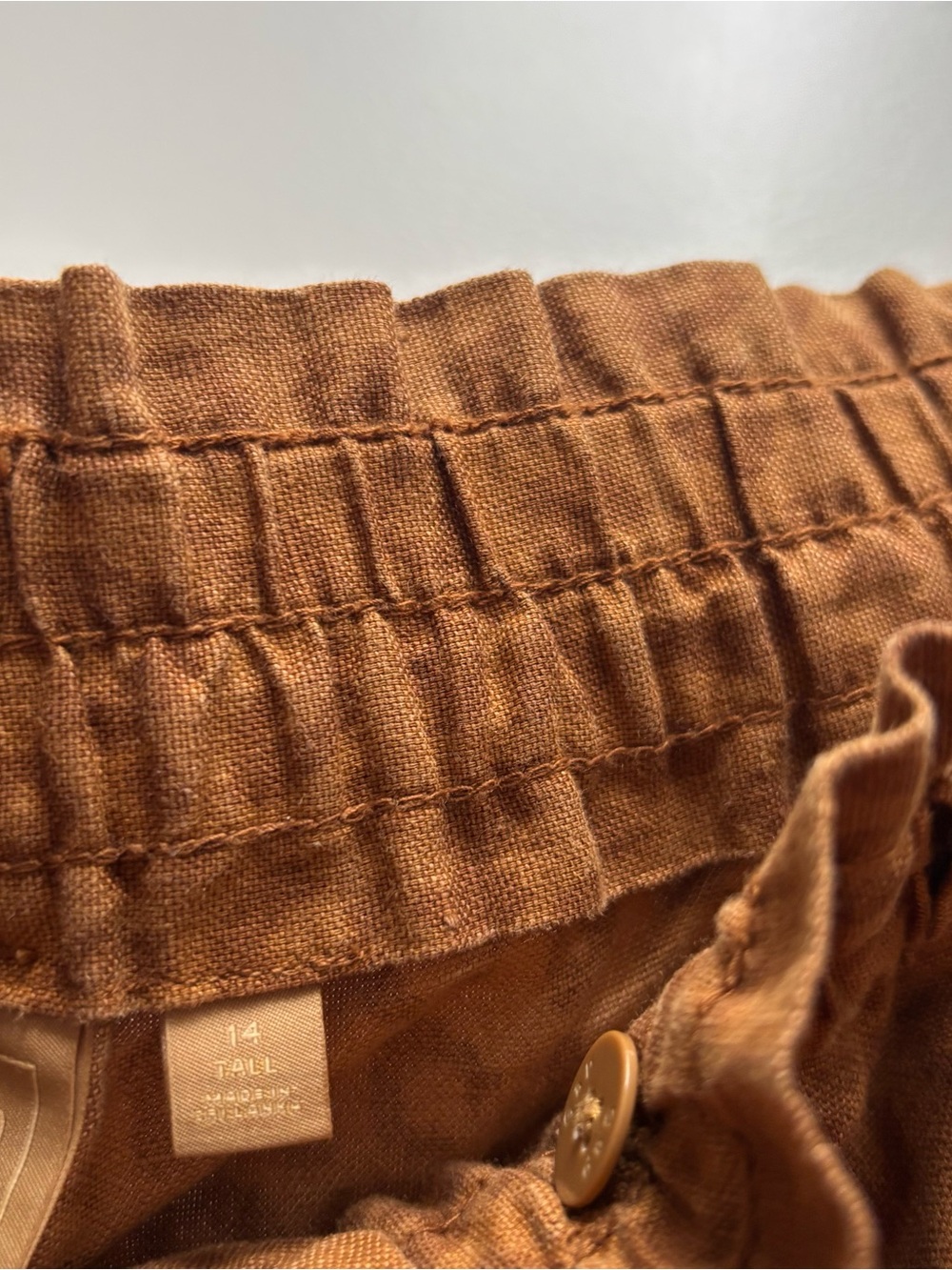 Gap Khakis animal print shorts 14 tall linen cotton blend brown tan leopard - Picture 6 of 12